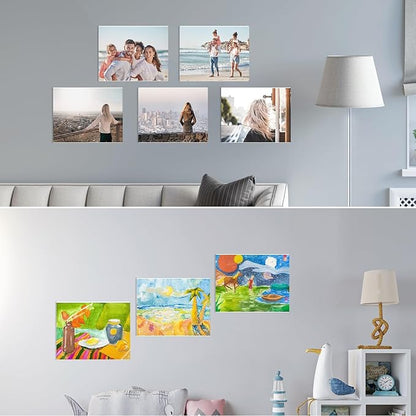 EHWINE 3 Pack 8.5 x 11 Wall Mount Acrylic Sign Holder, Horizontal Wall Signs Photo Menu Flyer Display Holders, Plastic Clear Acrylic Frames for Office Home Hotel Business Store (with Adhesive Tape)