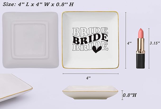 NZY Future Mrs.-Funny Engagement Gift for Bride-Bride to Be-Newly Engaged-Bridal Shower Gifts for Her-Bachelorette Party Gifts for Women-Wedding-Ceramic Jewelry Tray Trinket Holder Ring Dish