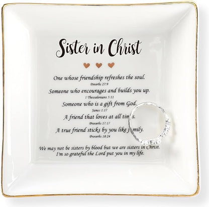 HOME SMILE Ceramic Ring Dish Jewelry Tray for Mom Sister Friends