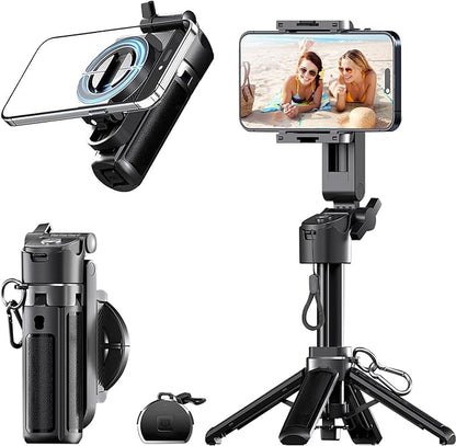 70" Tripod for Phone, Portable All in One Extendable Cell Phone Tripod Stand, Tall Travel Tripods for Recording Video Selfies Photo, with Wireless Remote Control for iPhone、Samsung、Android