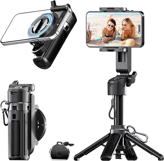 70" Tripod for Phone, Portable All in One Extendable Cell Phone Tripod Stand, Tall Travel Tripods for Recording Video Selfies Photo, with Wireless Remote Control for iPhone、Samsung、Android