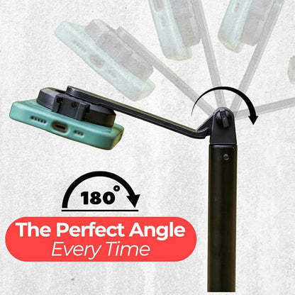 Magnetic Tripod & Selfie Stick with Bluetooth Remote | Foldable Travel Stand for iPhone 12/13/14/15 | 180° Adjustable Head, Locking Legs, Phone Clip Included
