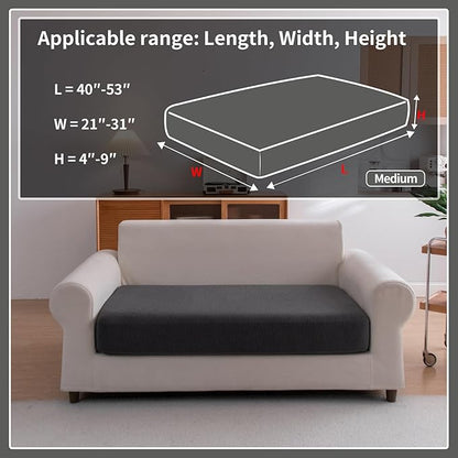 Sectional Couch Covers, Wear Resistant Stretch Sofa Covers Washable Soft Couch Cushion Covers Anti Slip Furniture Protector Sofa Slipcovers for Pets (1 Piece Loveseat Cover, Dark Gray)