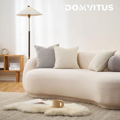 DOMVITUS Boucle Pillow Covers 12x20 Luxury Throw Pillow Covers Decorative Pillows for Bed Sofa Pillows for Living Room Accent Couch Pillows Soft Cushion Case, 1PC, Buttery Cream