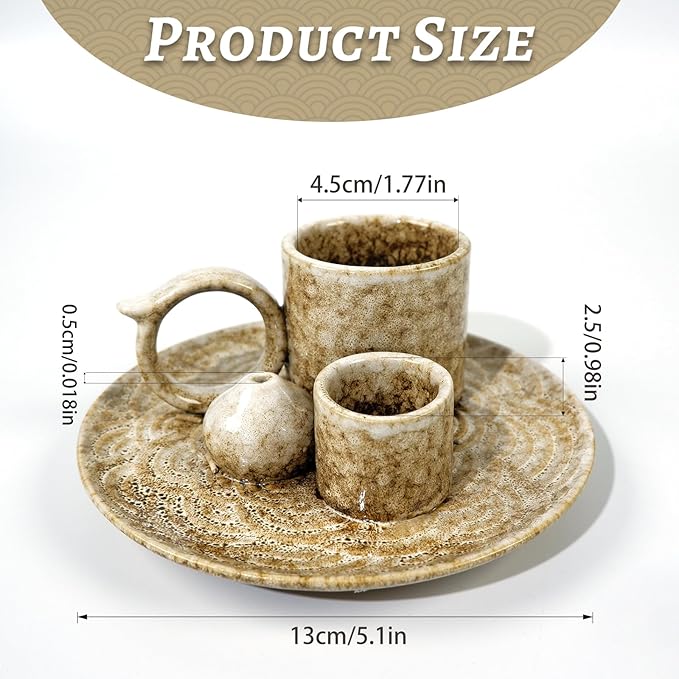 4.1-Inch 5-in-1 Ceramic Smudge Bowl-Versatile Incense Stick Holder and Smudging Dish for Palo Santo and Sage–Ideal for Zen Altar, Meditation,Yoga, and Aromatherapy–Easy to Clean Brown Design