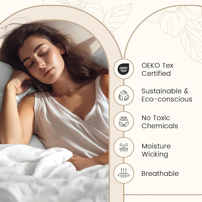 Egyptian Cotton Sheets King Size Sheets Deep Pocket Set, 800 Thread Count 4 Piece King Size Sheet & Pillowcase Sets Sateen Weave, Soft & Comfy Elasticated 15" Deep Pocket Breathable Bed Sheet- Seafoam