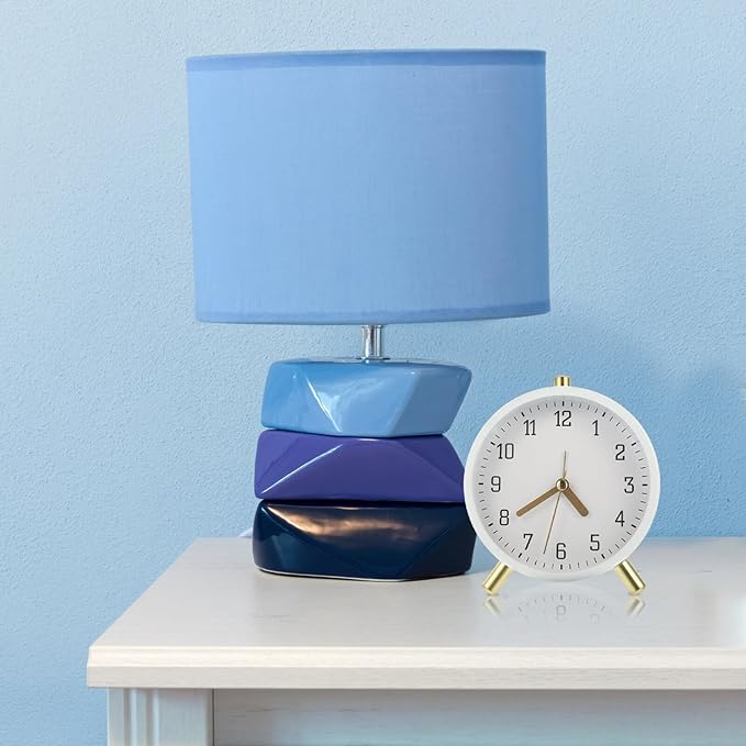 Luxshiny Silent Small Digital Alarm Clock for Bedroom Desk Round Compact Desktop Clock Decoration No-Ticking Mute Movement White Minimalist Design for Home Office Use