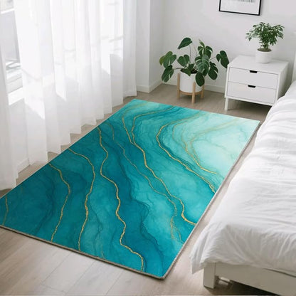 Luxury Marble Rug - 6x9 Area Rugs, Abstract Marble Kids Rugs, Abstract Modern Area Rug, Washable & Non Slip Large Rug Home Decor