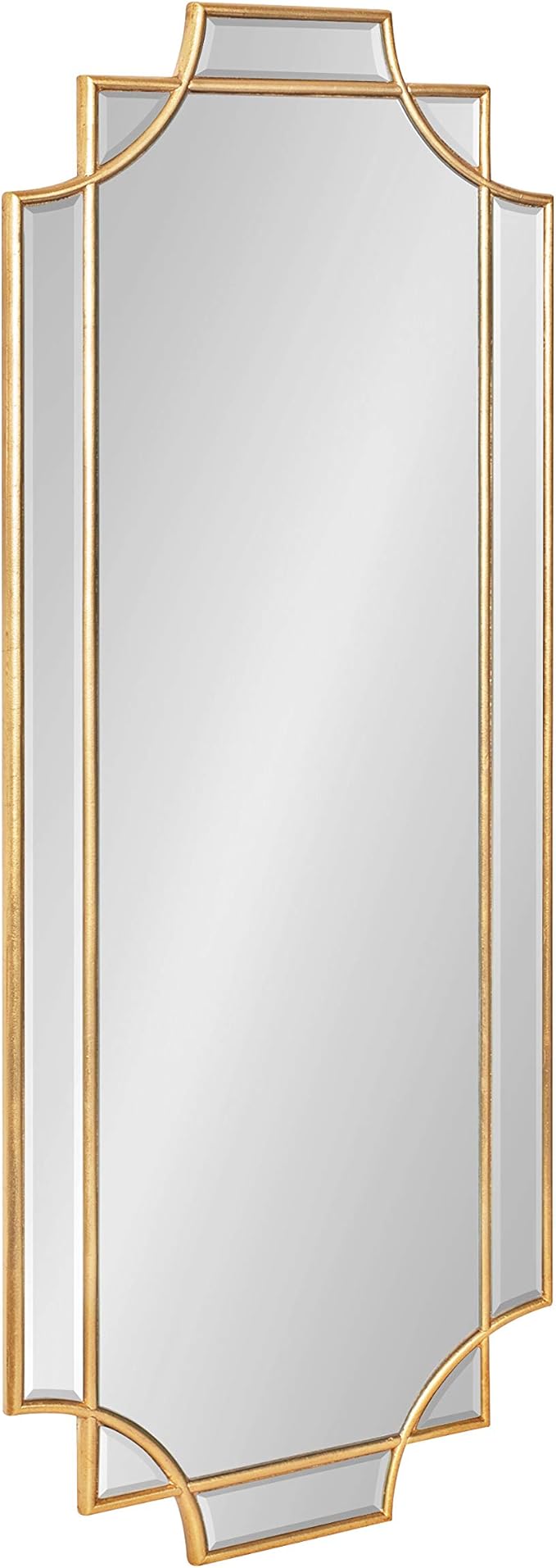 Kate and Laurel Minuette Glam Wall Mirror, 16 x 42, Gold, Elegant Traditional Home Decor with A Boho Charm