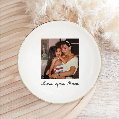 UrbanNEST Custom Photo Trinket Tray, Personalized Jewelry Holder, Grandma Jewelry Dish, Mom Ring Dish, Gifts for Mom from Daughter, Grandma Photo Gift, Trinkets Home Decor, Christmas 2025 01
