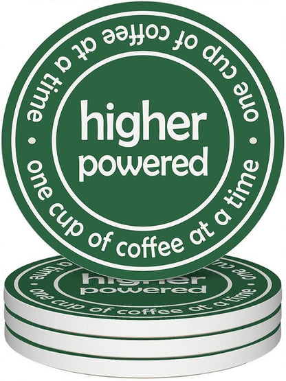 zcyhtqp, One Cup of Coffee at a Time, Funny Absorbent Round Ceramic Stone Coasters Set of 4 with Cork Base, Funny Coffee Coasters, Gifts for Home, Kitchen, Office Table Décor
