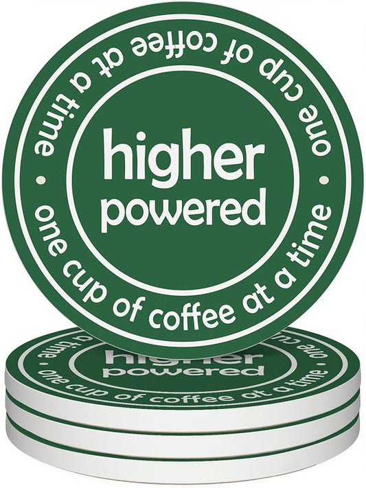 zcyhtqp, One Cup of Coffee at a Time, Funny Absorbent Round Ceramic Stone Coasters Set of 4 with Cork Base, Funny Coffee Coasters, Gifts for Home, Kitchen, Office Table Décor