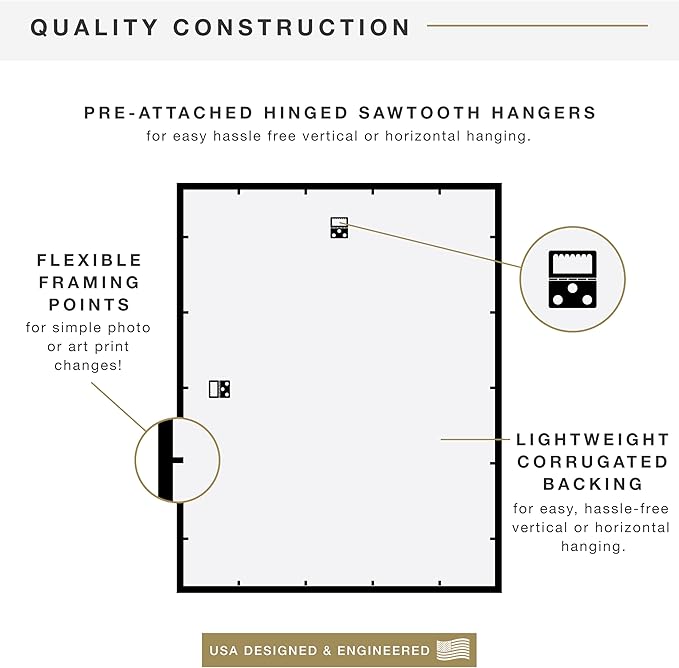 MCS Trendsetter 22x28 Poster Frame Black High-Gloss, Vertical & Horizontal Wall Hanging Large Picture Frame for Photos, Posters & Art Prints (1-Pack)