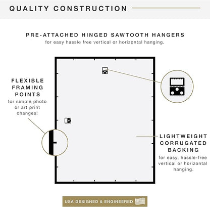 MCS Trendsetter 22x28 Poster Frame Black High-Gloss, Vertical & Horizontal Wall Hanging Large Picture Frame for Photos, Posters & Art Prints (1-Pack)