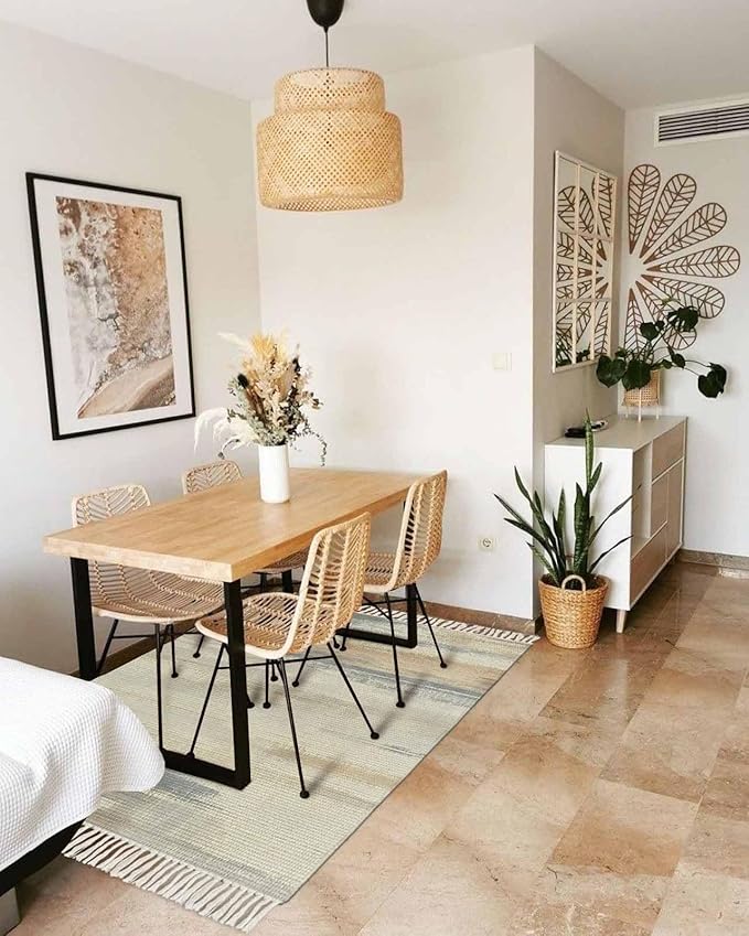 Beige Gray Brown Entryway Rug 2X3 Ft Bathroom Mat, Washable Woven Abstract Ombre Art Throw Carpet with Tassel, Non-Shedding Vintage Minimalist Gradient Aesthetic Indoor Outdoor Kitchen Doormats