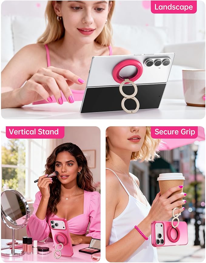 SYNCWIRE for MagSafe Phone Grip, Birthday Christmas Stocking Stuffers Surprise White Elephant Gifts for Women Mom Her Best Friends Sister Wife Teen Girl Magnetic Phone Ring Holder Kickstand Stand