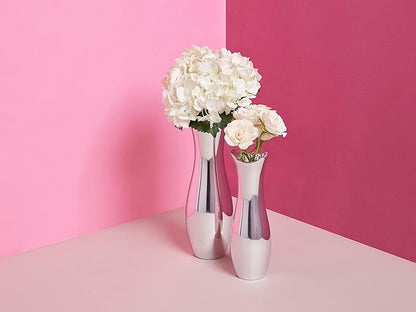 Nambé Stryker Vase – 9 Inch Sculptural Alloy Vase with Hourglass Curves, Modern & Elegant Feminine Silhouette for Flower Arrangements & Decorative Table Display – Stylish Home Accent Décor