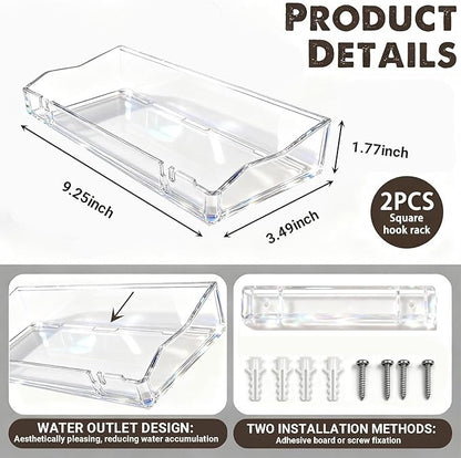 Clear Floating Shelves, Acrylic Shelves for Wall Upsimples Floating Shelves in Living Room, Bedroom, Kitchen Storage and Bathroom Wall Organizer