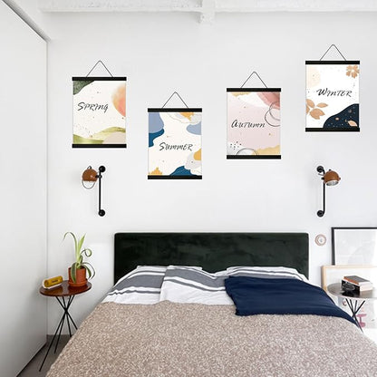4 Pack Magnetic Poster Hanger Frame 12 inch Black- 12x16 12x18 12x20 12x24 Poster Frame for Wall Art Pictures Photos Prints Maps Diamond Art Painting