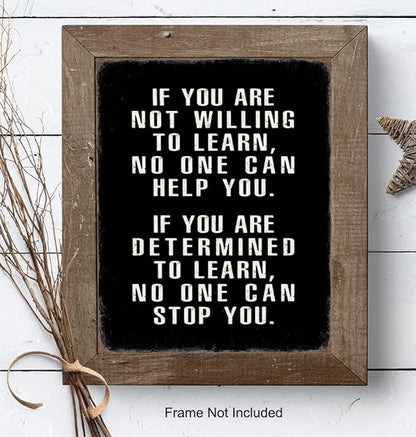 Motivational Wall Art 11x14 - Office Wall Art - Classroom Motivational poster - Positive Quotes Wall Decor - Positive Sayings for Wall Decor - Entrepreneur Encouragement Gifts - Inspirational Quotes