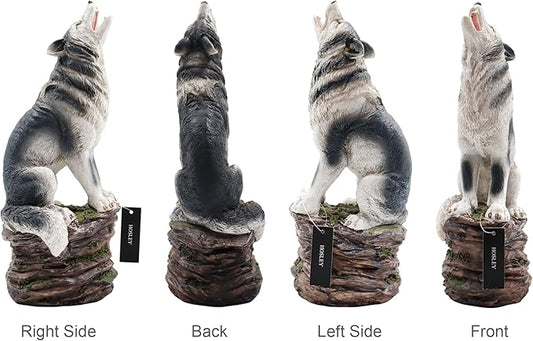 Hosley Incense Burner, Cone Incense Holder, Resin Wolf Décor 12 Inch Height, Aromatic Ambiance, Ideal for Home Décor, Office, Living Room, Spa, Meditation Space, Unique Gift for Wild Lovers
