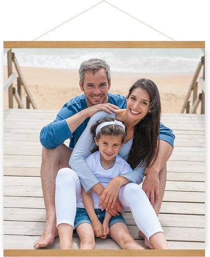 SZDHHH Custom Photo Prints with Magnetic Hanger Frame Canvas Poster Prints With Your Photos Personalized Hanging Poster Pictures Wall Art Decor Framed for Home Decor Gifts Keepsakes (20" Lx20 W)
