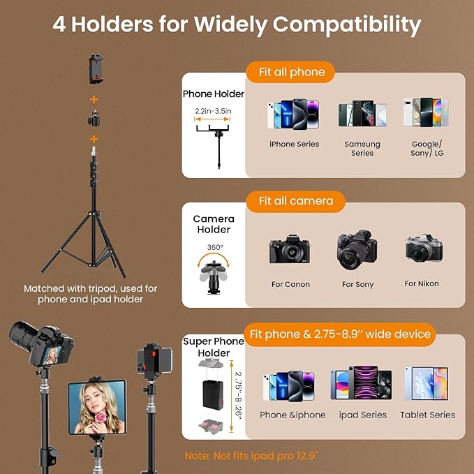 18" Large Ring Light with 60" Tripod Stand for iPhone, Portable Foldable Bi-Color 2500-6500K LED Big Ringlight for iPad with Bluetooth Remote Video Recording YouTube TikTok Photography Makeup