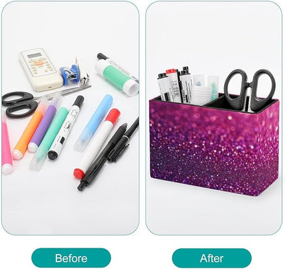 Fashion Work Table Pen Organizer Pencil Pen Holder Office Home Desk Organize Pink Glitter Pattern
