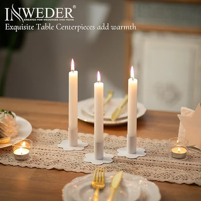 Candlestick Holders Taper Candle Holders: 6Pcs White Candle Holder for Table White Candlestick Holders Candle Sticks Holder Decor Home Flower Candle Holder Wedding Cute Small Candle Holders