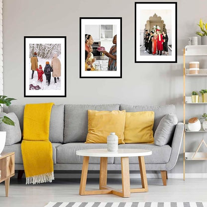 22.375x34 Picture Frame with 20x30 Mat Set of 2, Display Photo 20x30 with Mat or 22.375 x 34 Without Mat, Wall Hanging Large 22.375 by 34 Poster Frame with Plexiglass, 2 Pack, Black
