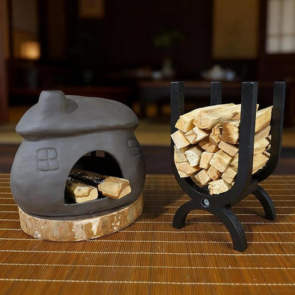 Palo Santo Burner - Mini Tabletop Chiminea House Design, Smudge Bowl Holder for Sage & Incense Cones - Perfect for Meditation, Ash,Zen,Yoga, Spiritual Altars, Home Décor & Thoughtful Gifts