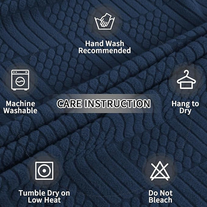 Easy-Going Waterproof Couch Cushion Covers for Couches and Sofas, Stretch Jacquard Sofa Seat Cover Replacement for Dogs, Pets & Kids, Durable Furniture Protector for Loveseat Cushions, Navy Blue