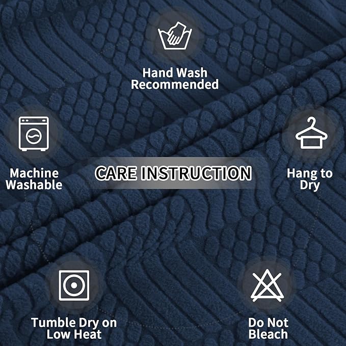 Easy-Going Waterproof Couch Cushion Covers for Couches and Sofas, Stretch Jacquard Sofa Seat Cover Replacement for Dogs, Pets & Kids, Durable Furniture Protector for Sofa Cushions, Navy Blue