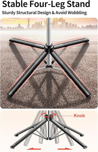 Selfie Stick, Phone Tripod 71" Stand 360 Rotation with Detachable Phone Holder & Wireless Remote, Compatible with All Cell Phones, Camera for Content Creator Vlog Live Stream Video Record