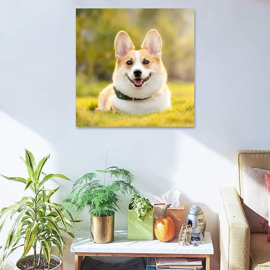Personalized Photo to Canvas Print - Canvas Prints With Your Photos on Custom Wall Art for Bedroom, Living Room, Wedding Baby Pet Family Picture Framed Wall Art (8" W x 8" H)