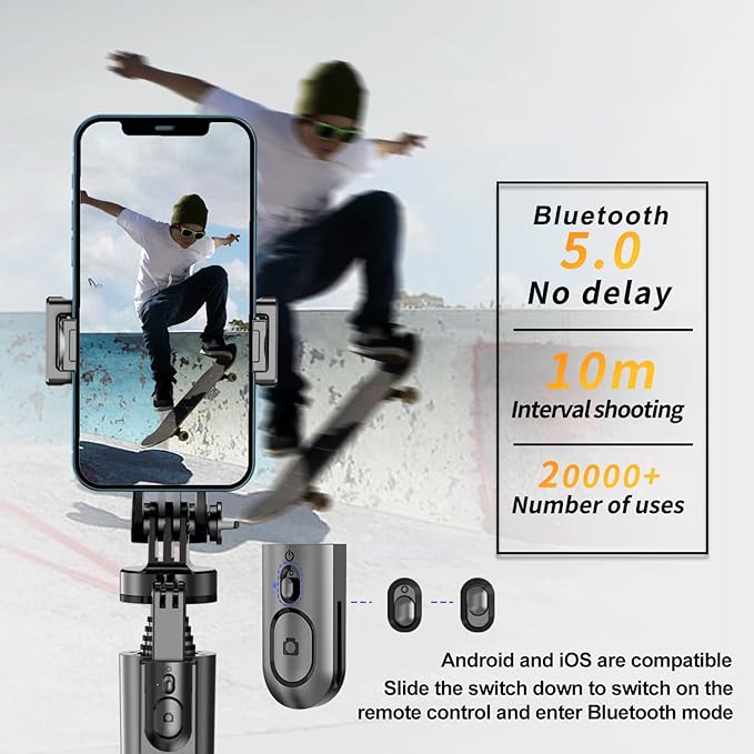 Selfie Stick Tripod,Tripod with 360 Degree Rotatable Phone Holder for Photography, Video Shooting, Live Streaming, Vlog, YouTube Video, FaceTime, Skype, TikTok, Selfie