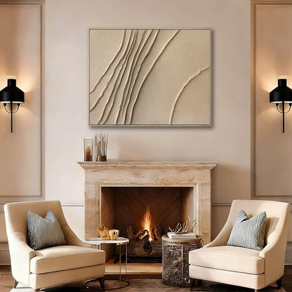 LEVERUP Abstract Painting Posters Art Brown Wall Artwork Minimalist Wall Decor for Dining Room Bedroom Office 32×40 Inchs Office Decorations Wall