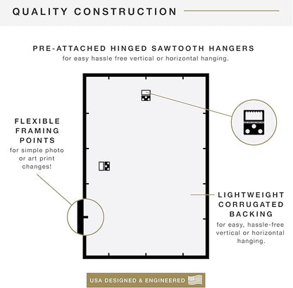 MCS Trendsetter 16x24 Poster Frame Black High-Gloss, Vertical & Horizontal Wall Hanging Large Picture Frame for Photos, Posters & Art Prints (1-Pack)