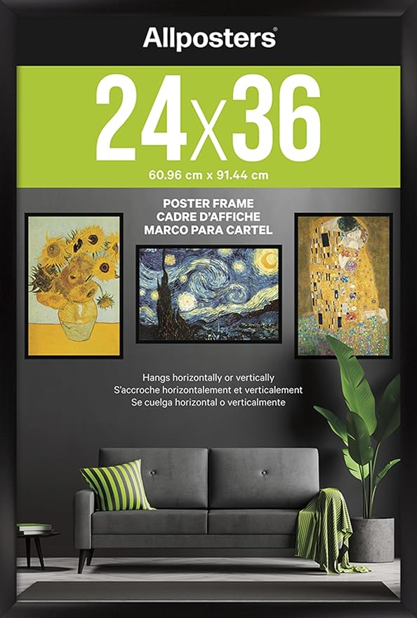 Trends International Poster Frame, 24" x 36", Collector's Edition Black