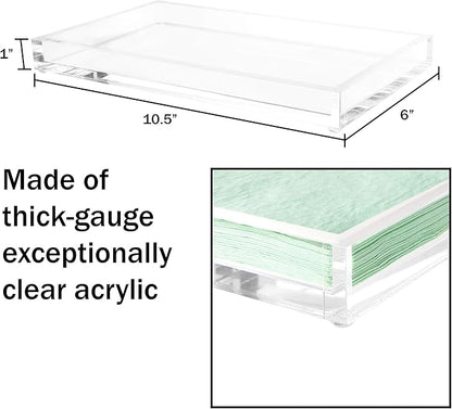 Acrylic Tray Organizer - Clear Minimalist Catchall Holder for Bedside, Bathroom, and Office Storage - Aesthetically Pleasing Room Decor by Lavish Home