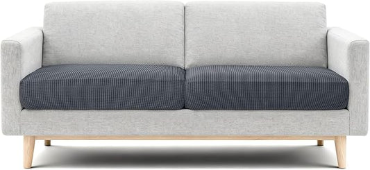 CHUN YI 2 Piece Couch Cushion Covers for Sofa Seat Slipcovers Suitable with Spandex Jacquard Washable Fabric (2 Piece Sofa Cushion Covers, Grey)