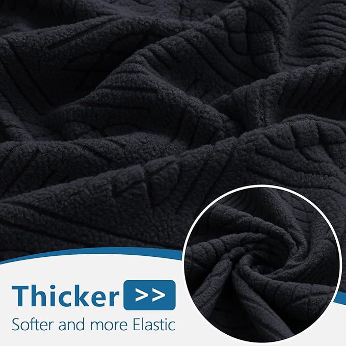 hyha Waterproof Couch Cushion Covers, Waterproof Sectional Couch Covers for Cushion Sofa for Pets, Stretch Sofa Slipcover Washable with Elastic Bottom(Back Cover M, Black)