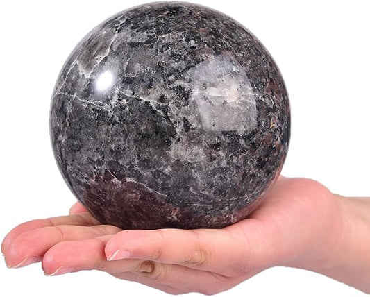 Large Yooperlite Sphere Natural Yooperlite Stone Healing Crystal Ball with Stand Energy Meditation Decor 100-110mm/3.9-4.3"