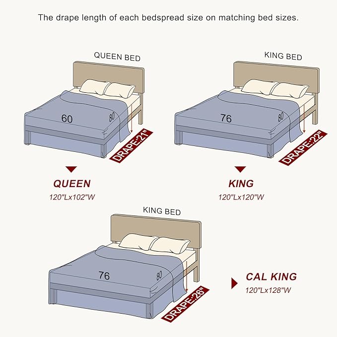 100% Cotton Oversized King Size Bedspread 120"x120" - Farmhouse Lightweight Cal King Quilt with 2 Pillowshams, Reversible Modern Striped Quilted Bed Coverlet for All Season, 3Pcs, Brown