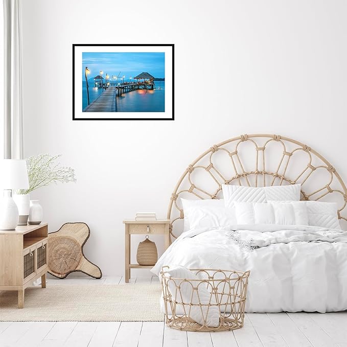 20x28 Picture Frame with 18x24 Mat Set of 2, Display Photo 18x24 with Mat or 20 x 28 Without Mat, Wall Hanging Large 20 by 28 Poster Frame with Plexiglass, 2 Pack, Black