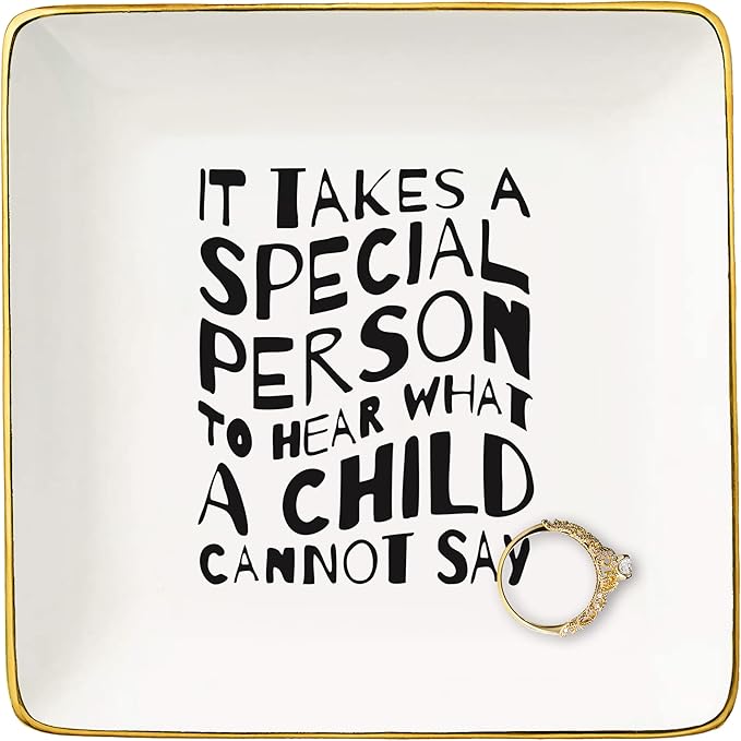 NZY It Takes A Special Person-Thank You Gift, Special Ed Teacher & Behavior Analyst Gift-Ceramic Jewelry Tray Trinket Holder Ring Dish