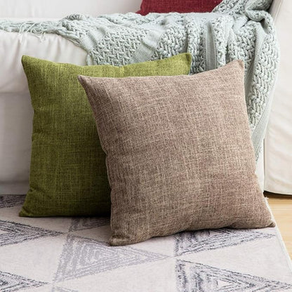 MIULEE Pack of 2 Decorative Linen Burlap Pillow Covers Farmhouse Boho Accent Pillowcases for Sofa Car Couch Bedroom Living Room Decor 12x20 Inch Brown