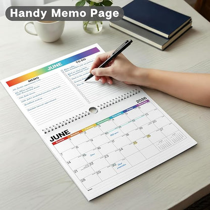 Dunwell 8.5x11" Wall Calendar 2026 (Colorful), Use January to December 2026, Hang on Wall or Use as 8.5 x 11 Office Desk Calendar