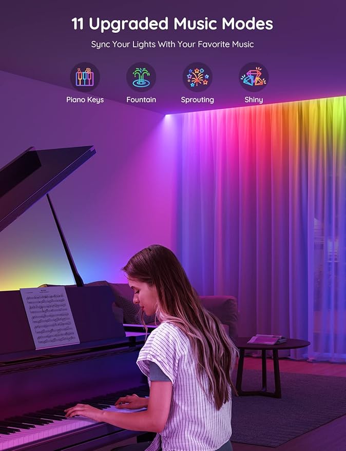 Govee 100ft RGBIC LED Strip Lights, Smart LED Lights for Bedroom, Bluetooth LED Strip Lights APP Control, DIY Multiple Colors on One Line, Color Changing LED Lights for Bedroom Decor, 2 Rolls of 50ft