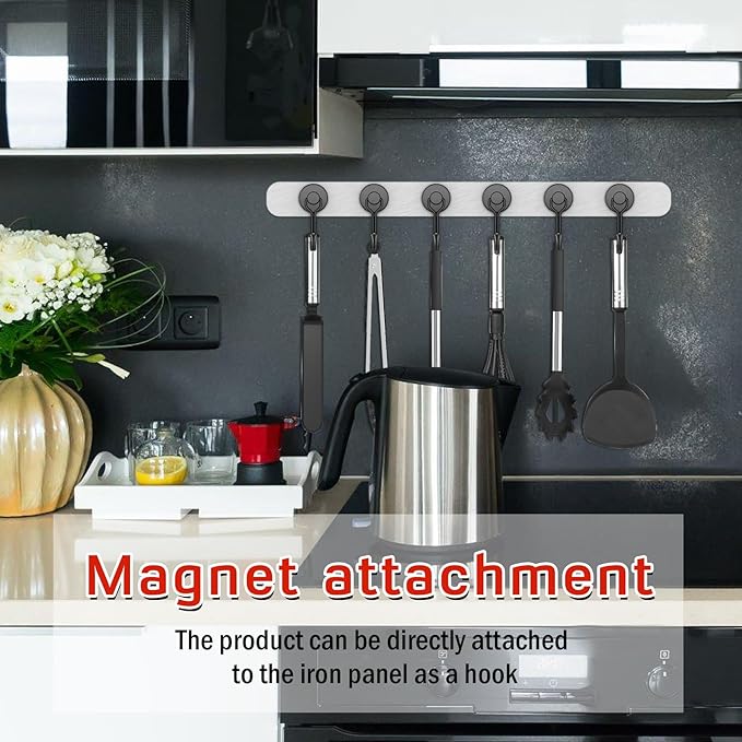 FINDMAG Magnetic Hooks, 40lb+ Black Magnetic Hooks for Classroom, 2026 Cruise Essentials, 10 Pack Strong Magnet Hook Heavy Duty, Neodymium Magnet Hooks for Cruise, Workplace, Home Storage, Kitchen